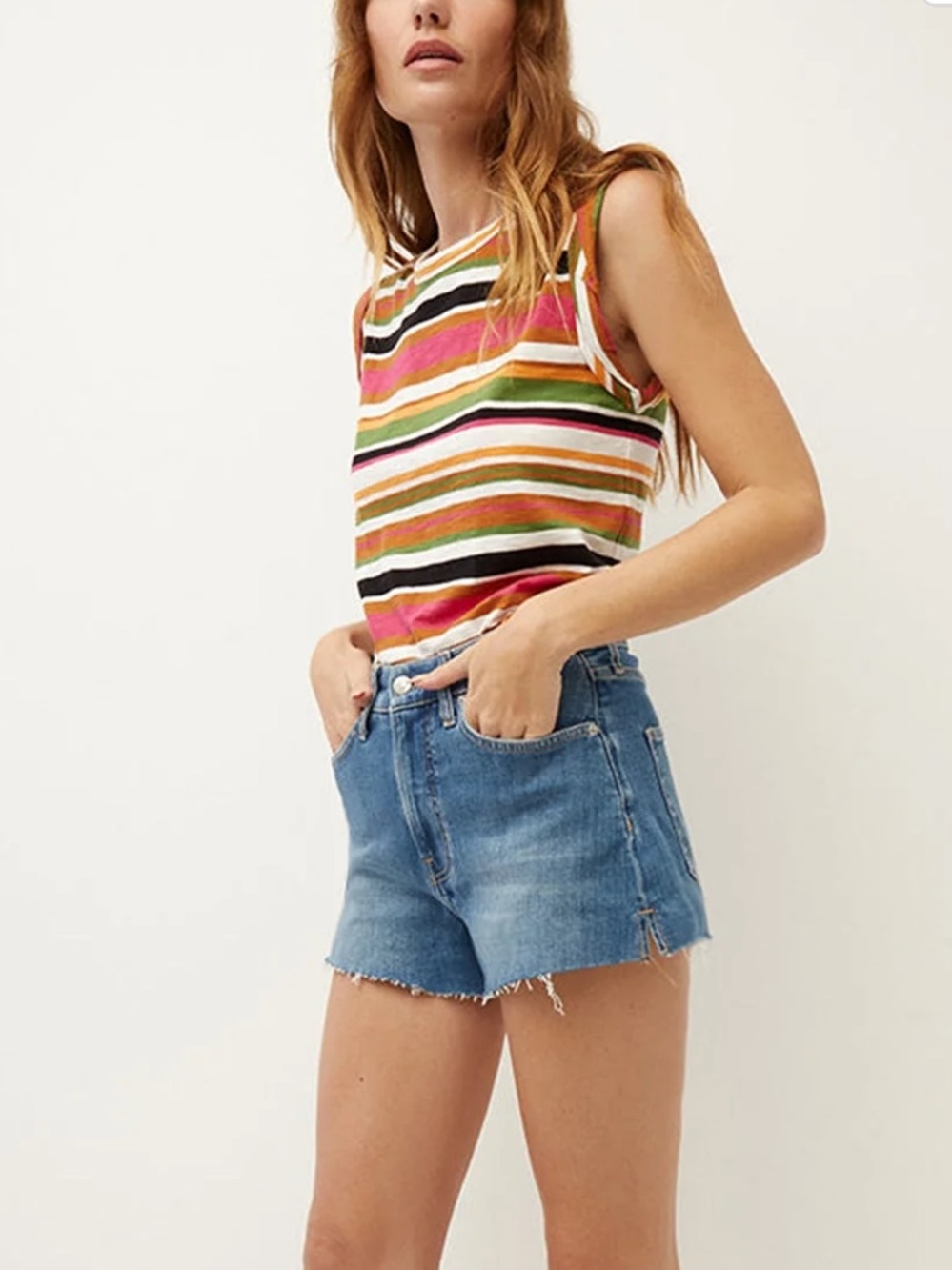 Veronica Beard Jeans Dree Striped Muscle Tee Multicolor M